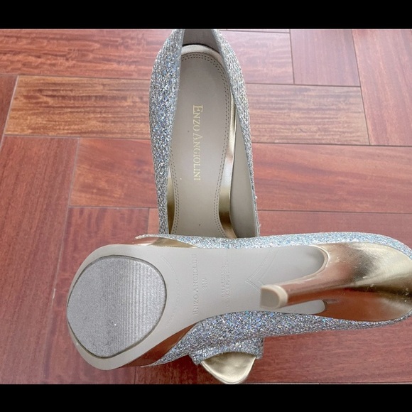 Enzo Angiolini “Easully” Silver Gold Glitter Sparkle Heels  Women's Size 8 - Picture 4 of 11